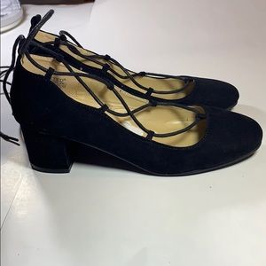 Wanted black lace up heel black sz 6.5